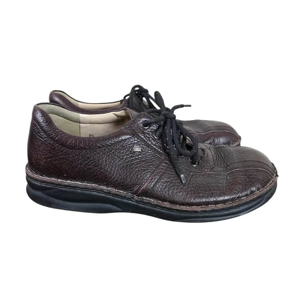 Finn Comfort Dijon Lace Up Oxford Sz 9.5 Brown Pebbled Leather Grandpacore